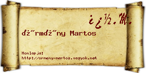 Örmény Martos névjegykártya